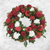 Couronne de fleurs pour deuil rouge Hommage Éternel