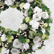 Couronne de fleurs pour deuil blanche avec roses