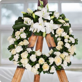 Couronne de fleurs Pour toujours - Livraison de couronnes de deuil avec 123fleurs