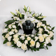 Couronne de fleurs Pour toujours en roses et fleurs blanches pour hommage funéraire - 123fleurs