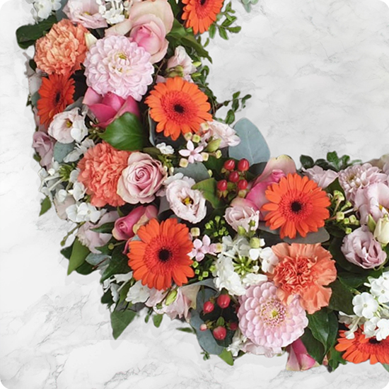 Couronne de fleurs pour deuil Souvenir Infini