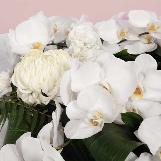 Couronne Tendre adieu avec de l'orchidée