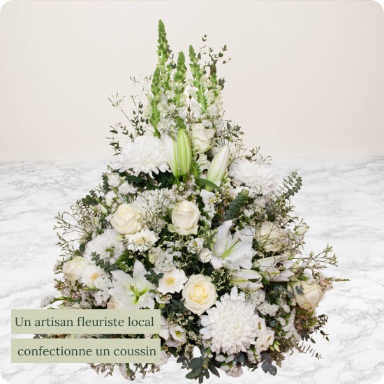composé de fleurs blanches pour rendre hommage