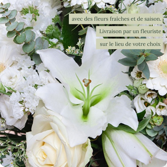 composé de fleurs blanches pour rendre hommage
