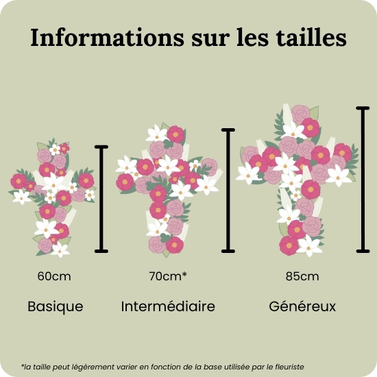 Croix de fleurs pour deuil Avesta 