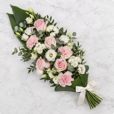 Gerbe à main Clémence – hommage rose et blanc, dès 60 €