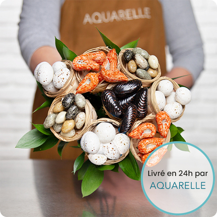 Retrouvez tous les plaisirs gourmands de votre enfance dans ce bouquet de bonbons insolite signé Aquarelle. Sucettes, guimauves et sucreries acidulées vous attendent !