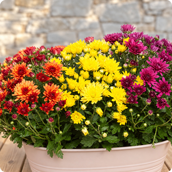 Chrysanthèmes d’automne pour fleurir une tombe