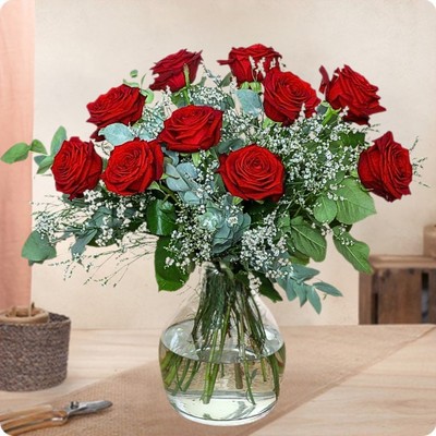 Bouquet Mon amour - Roses rouges intenses - Livraison 123fleurs