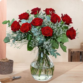 Bouquet Mon amour - Roses rouges intenses - Livraison 123fleurs