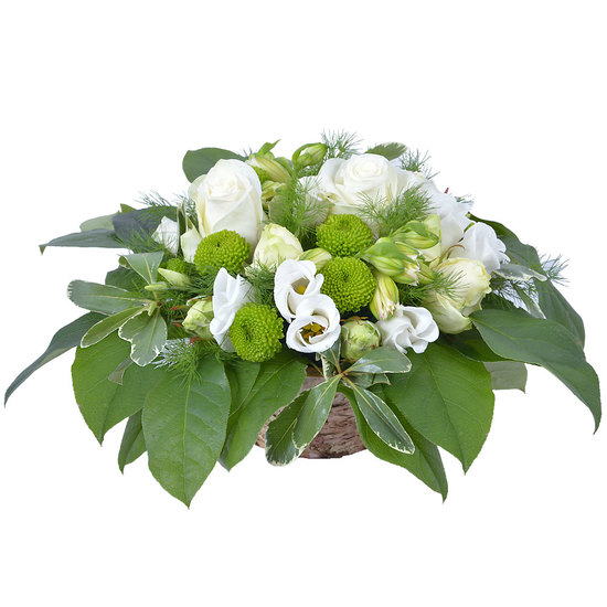 Panier de fleurs blanches Angélique