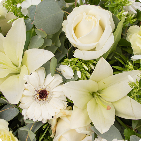Dessus de cercueil Athéna - Livraison de compositions florales blanches avec 123fleurs