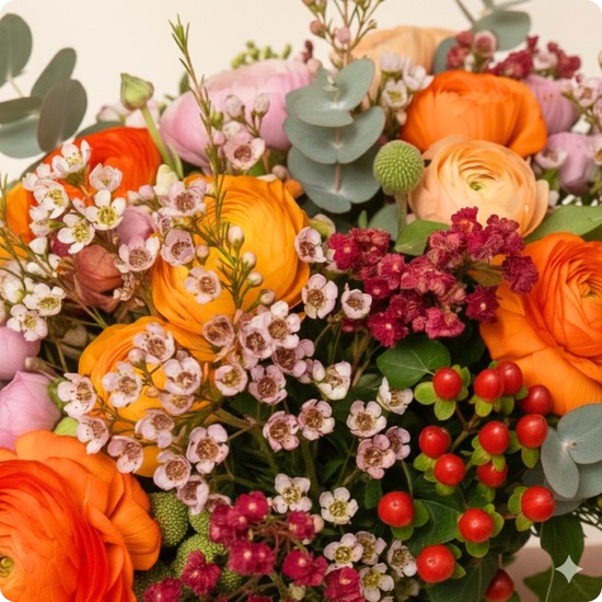 Offrez de l’énergie florale avec le Bouquet Renoncules vitaminées. Un bouquet lumineux et joyeux, livré partout en France avec 123fleurs, même aujourd’hui.