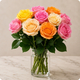 Rose colorée à la tige pour hommage funèbre personnalisé - 123fleurs
