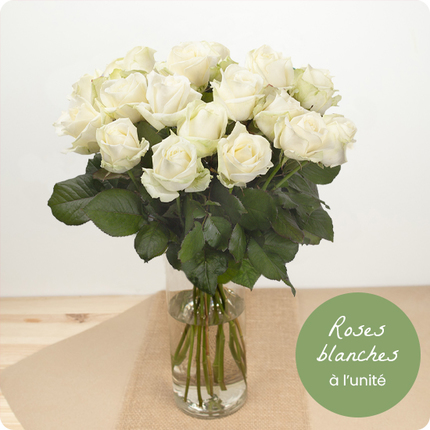 Bouquet personnalisé de roses blanches