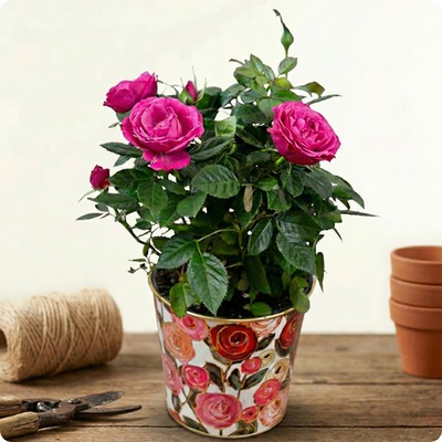 Offrez un Rosier en pot plein de charme avec 123fleurs. Livraison rapide partout en France par un fleuriste local.