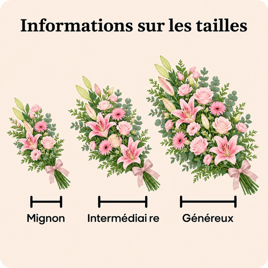 Saphir – Gerbe à main de deuil tons roses